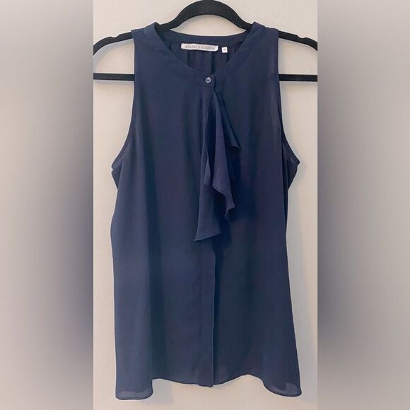 Violet & Claire Tops - Violet + Claire, Royal Blue, Sleeveless Button Down Blouse, Size M